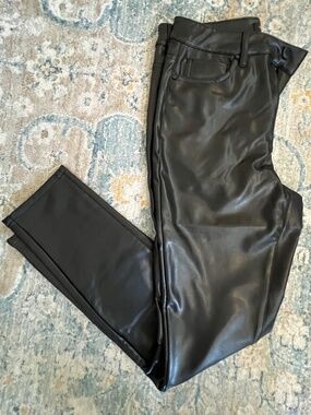 Black Faux Leather Jeans